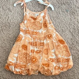 Kate Quinn Orange Floral bubble hem girls dress 12/18 months